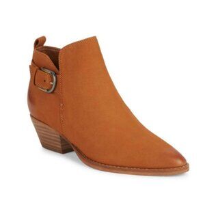 SAM EDELMAN Camel Brown Neena Leather Point-Toe Women's Ankle Boots Size 8.5